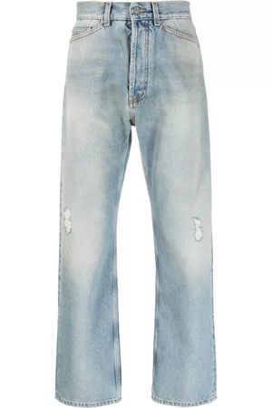 Palm Angels Distressed straight-leg jeans