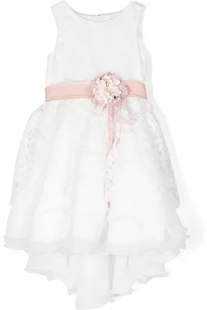 Mimilù Floral-applique tulle dress