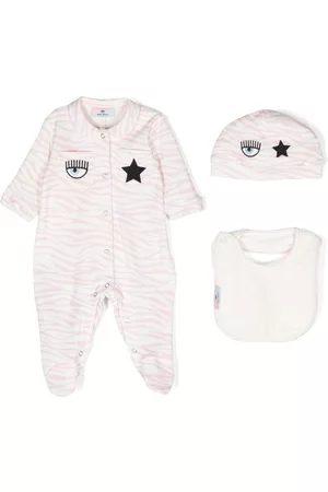Chiara Ferragni Zebra-print cotton babygrow set