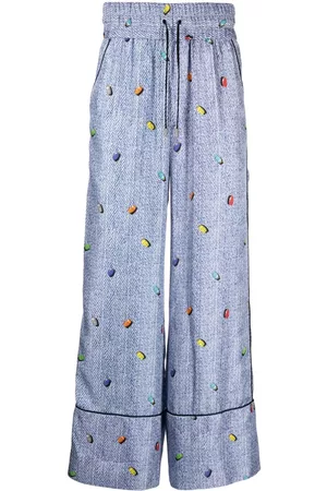 ROMEO HUNTE Striped satin silk trousers