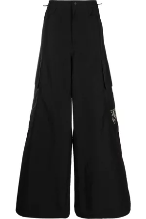 Palm Angels PA Monogram-embroidery wide-leg trousers