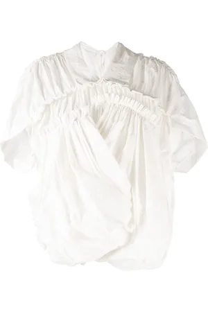 Comme des Garçons Asymmetric draped cotton blouse