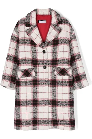 MONNALISA Plaid-check cotton coat