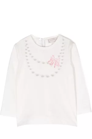 MONNALISA Blouses - Printed-necklace cotton blouse