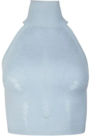 RTA High-neck cropped top