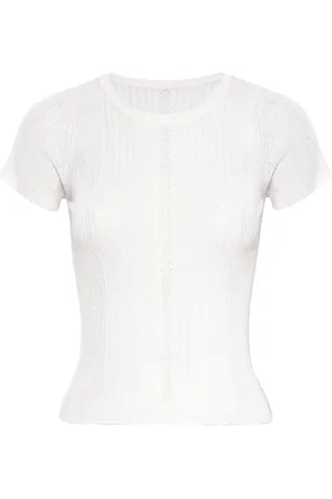RTA Crew-neck knitted silk top