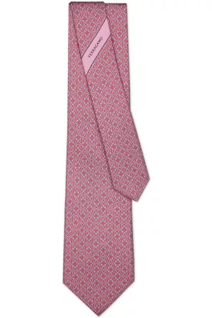 Salvatore Ferragamo Men Bow Ties - Circle-print silk tie