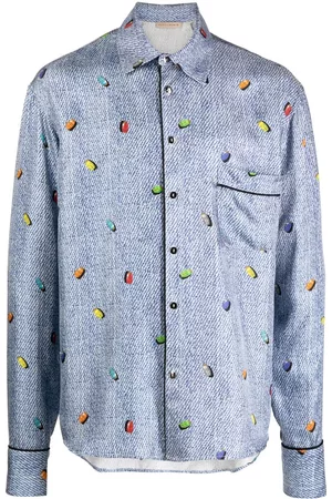 ROMEO HUNTE Striped satin-silk shirt