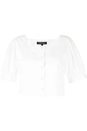 tout a coup Broderie-anglaise cropped blouse