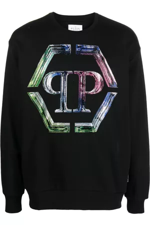 Philipp Plein Logo-print long-sleeved sweatshirt