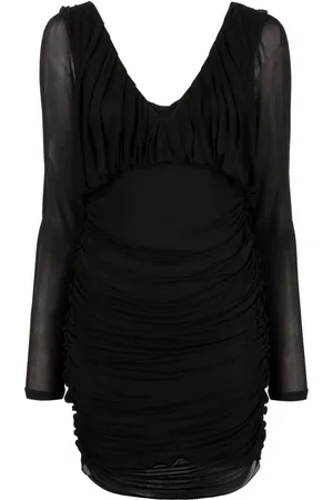 Saint Laurent Draped V-neck minidress