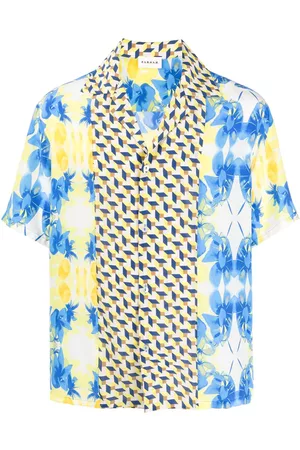 P.A.R.O.S.H. Mix-print silk short-sleeve shirt