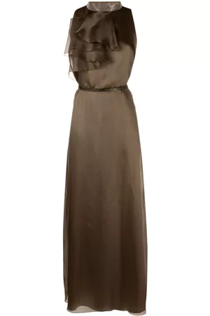Fabiana Filippi Women Party Dresses - Ruffle-detail silk maxi dress