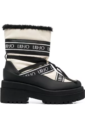 Liu Jo Flatform logo-patch ankle boots
