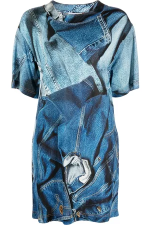 Moschino Women Printed Dresses - Denim-print T-shirt dress