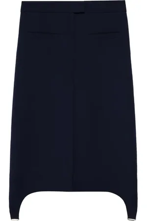 Courrèges Suspenders midi twill skirt