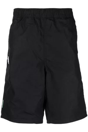 A Bathing Ape Logo-embroidered cotton track shorts