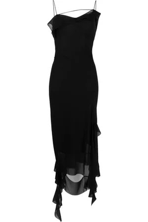 Acne Studios Women Asymmetrical Dresses - Asymmetric ruffled midi dress