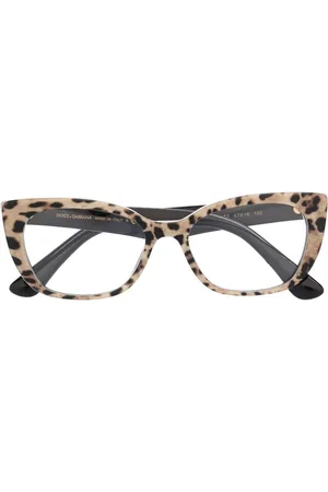 Dolce & Gabbana Cheetah-print cat-eye frame glasses