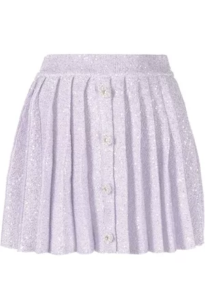 Self-Portrait Sequin-embellished pleated miniskirt