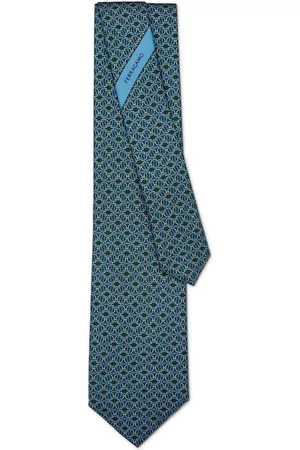 Salvatore Ferragamo Men Bow Ties - Gancio-print silk tie