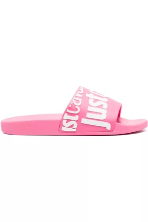 Roberto Cavalli Women Flip Flops - Logo-print round-toe slides