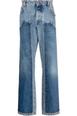 Balmain Men Straight - Hybrid panelled straight-leg jeans