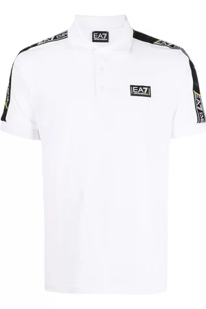 EA7 Men Polo Shirts - Logo-patch cotton polo shirt
