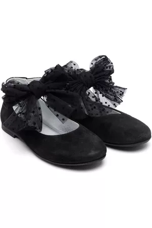 MONNALISA Girls Ballerinas - Tulle-bow detail ballerina shoes