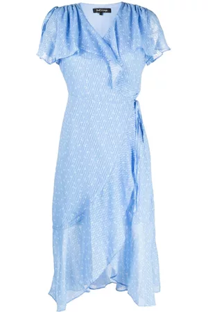 tout a coup Floral-print ruffled wrap dress