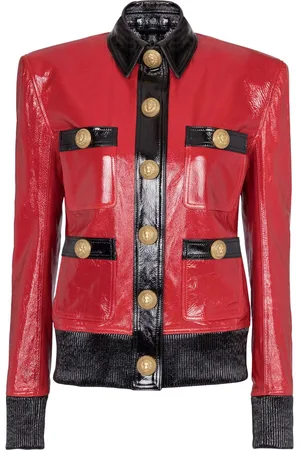 Balmain Two-tone patent leather jacket