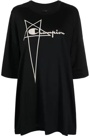 Rick Owens Logo-embroidered cotton T-shirt