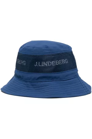 J Lindeberg Men Hats - Logo-print mesh-detail bucket hat