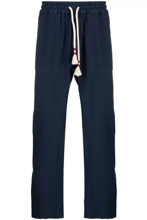 MC2 SAINT BARTH Men Pants - Drawstring straight-leg linen trousers