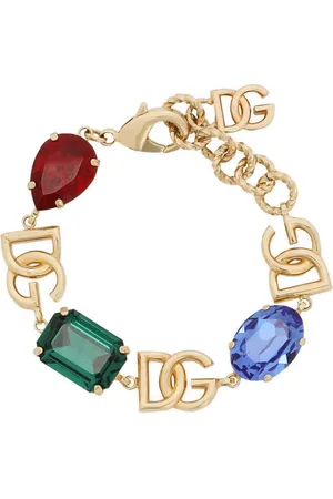 Dolce & Gabbana Logo-charm crystal-embellished bracelet