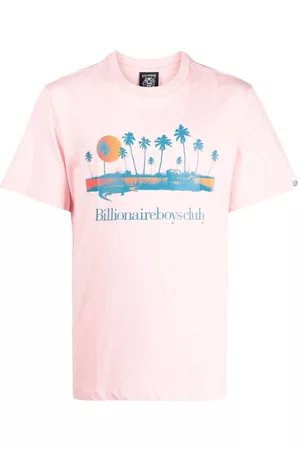 Billionaire Boys Club Men Short Sleeve - Palm-tree print cotton T-shirt