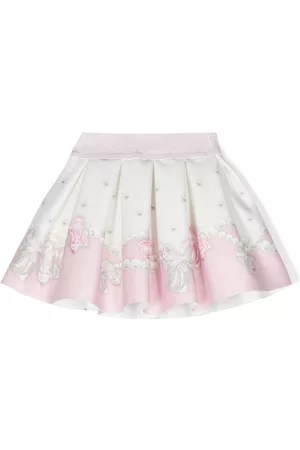 MONNALISA Girls Printed Skirts - Bow-print flared skirt