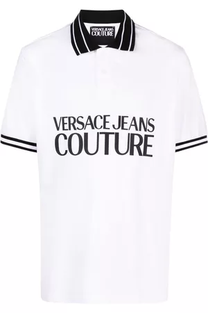VERSACE Logo-print cotton polo shirt