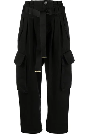 Pinko Straight-leg pleated-edge cargo pants