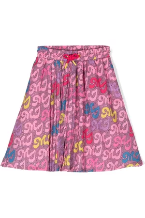 Marc Jacobs Kids Girls Printed Skirts - Monogram-pattern pleated skirt