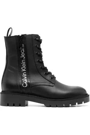 Calvin Klein Women Boots - Logo-print leather boots