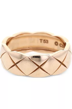 CHANEL Women Rings - 2010s rose gold Coco Crush engraved ring