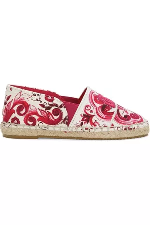 Dolce & Gabbana Girls Shoes - Majolica-print slip-on espadrilles