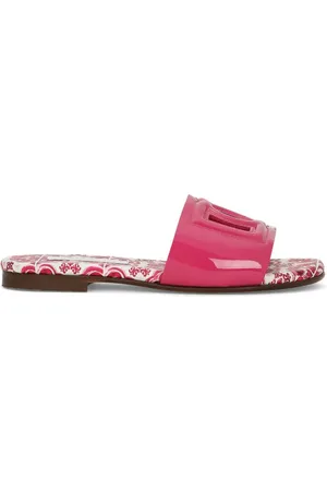 Dolce & Gabbana Majolica-print leather slides