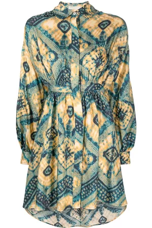ULLA JOHNSON Jude diamond-print shirt dress