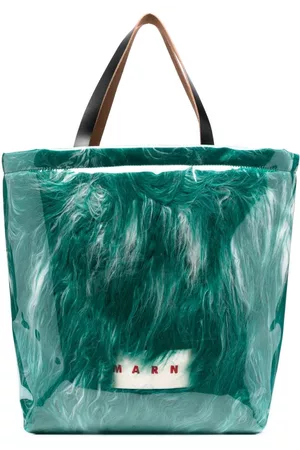 Marni Women Handbags - Faux fur logo-print tote bag