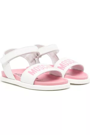 Moschino Girls Shoes - Logo-print open-toe leather sandals