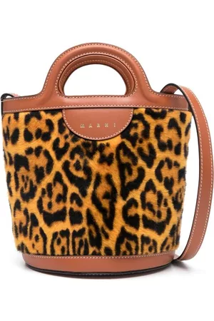Marni Women Handbags - Leopard-print leather bucket bag