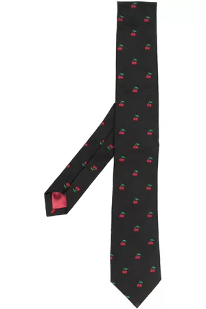 Paul Smith Men Bow Ties - Cherry-embroidered jacquard silk tie