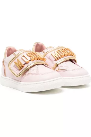 Moschino Girls Sneakers - Logo-lettering leather sneakers